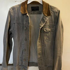 All Saints Jean Jacket w/ Suede Collar